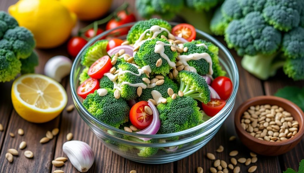lær at lave en lækker og nem broccolisalat med simple ingredienser – perfekt til frokost eller som tilbehør.
