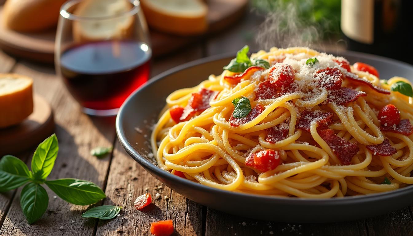 lær at lave den perfekte carbonara derhjemme med vores enkle og autentiske opskrift, der sikrer en cremet og smagfuld italiensk ret.