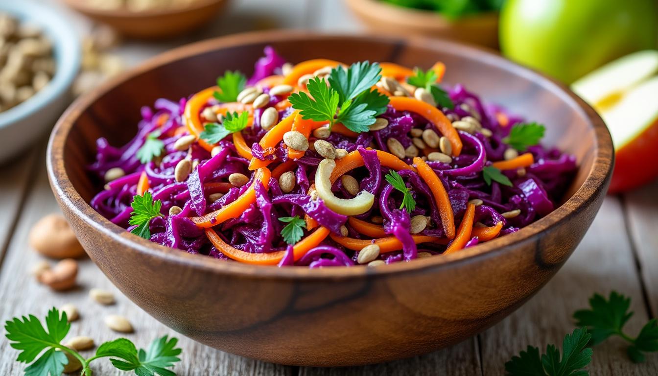lær, hvordan du laver en frisk og lækker rødkålssalat med nemme trin og sunde ingredienser, perfekt til enhver lejlighed.