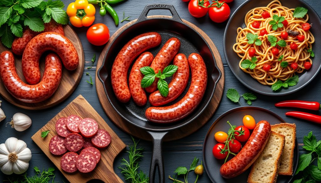 alt, hvad du behøver at vide om salsiccia, dens oprindelse, smag og forskellige anvendelser i madlavning.
