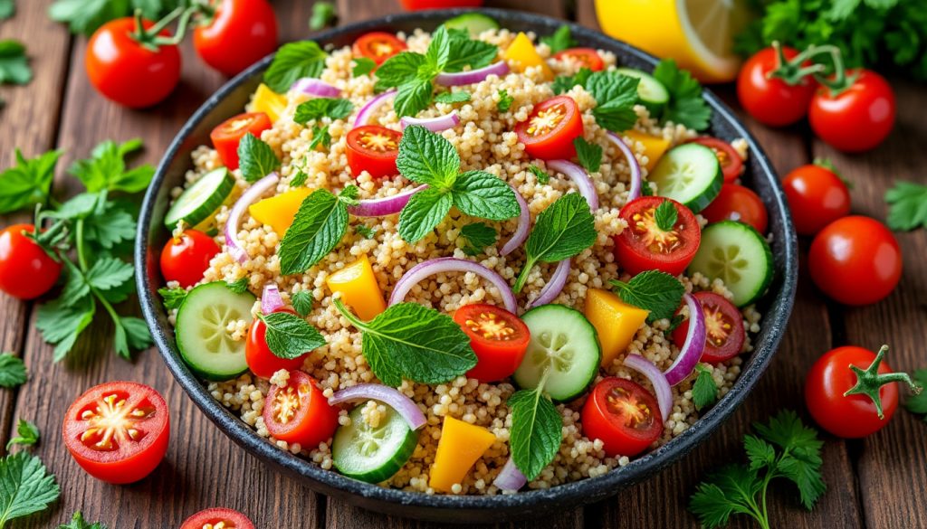 lær at lave en frisk og velsmagende bulgursalat med enkle ingredienser og trin-for-trin vejledning. perfekt som en sund og lækker ret til enhver lejlighed.