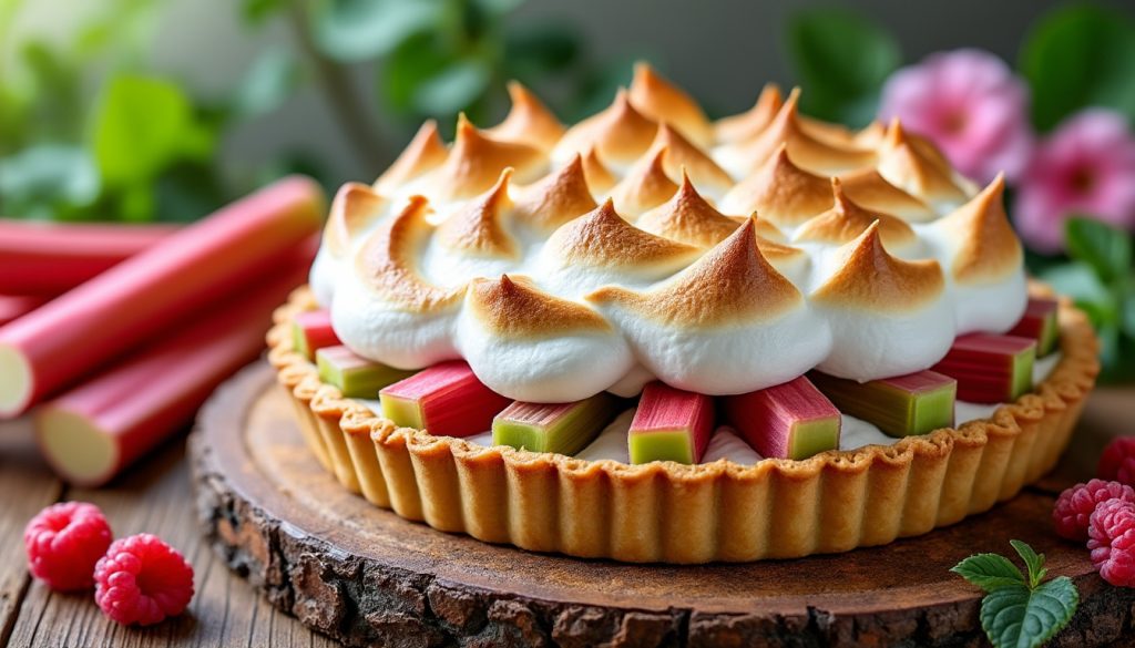 lær hvordan du nemt laver en lækker rabarbertærte med sprød marengs – en perfekt dessert til enhver lejlighed.