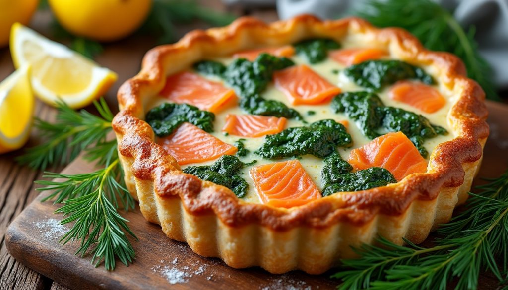 lær at lave en lækker lakse- og spinattærte med denne nemme opskrift, der kombinerer friske ingredienser og smagfulde krydderier for en perfekt middag.
