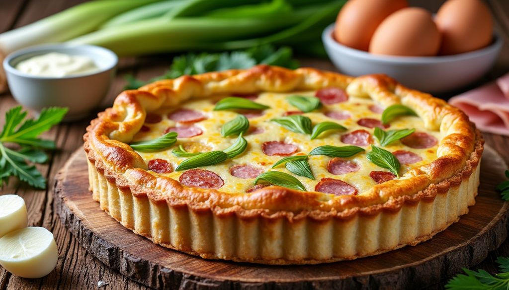 lær hvordan du laver en lækker porretærte med skinke med vores nemme opskrift. perfekt til en velsmagende frokost eller middag.